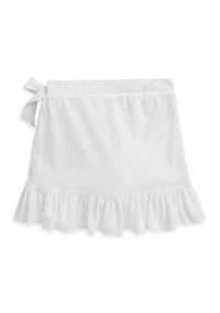 Girls 7-16 Ruffled Stretch Mesh Wrap Skort