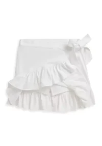 Girls 7-16 Ruffled Stretch Mesh Wrap Skort