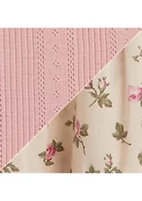Girls 7-16 Floral-Skirt Pointelle-Knit Cotton Dress