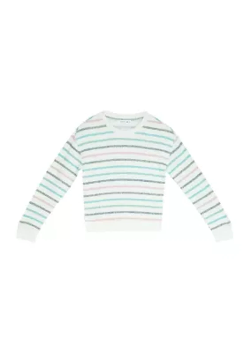Girls 7-16 Crew Striped Sweater