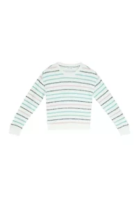 Girls 7-16 Crew Striped Sweater