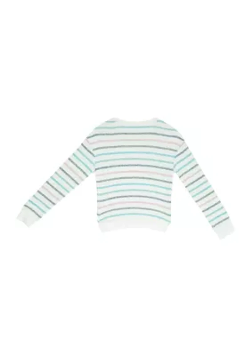 Girls 7-16 Crew Striped Sweater