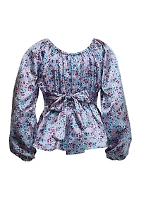 Girls 7-16 Satin Printed Top