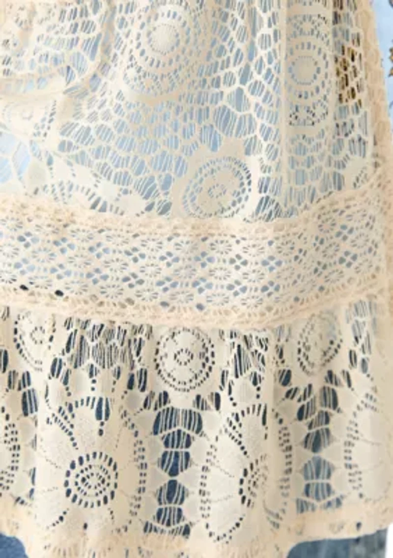 Girls 7-16 2fer Lace Vest to Graphic T-Shirt