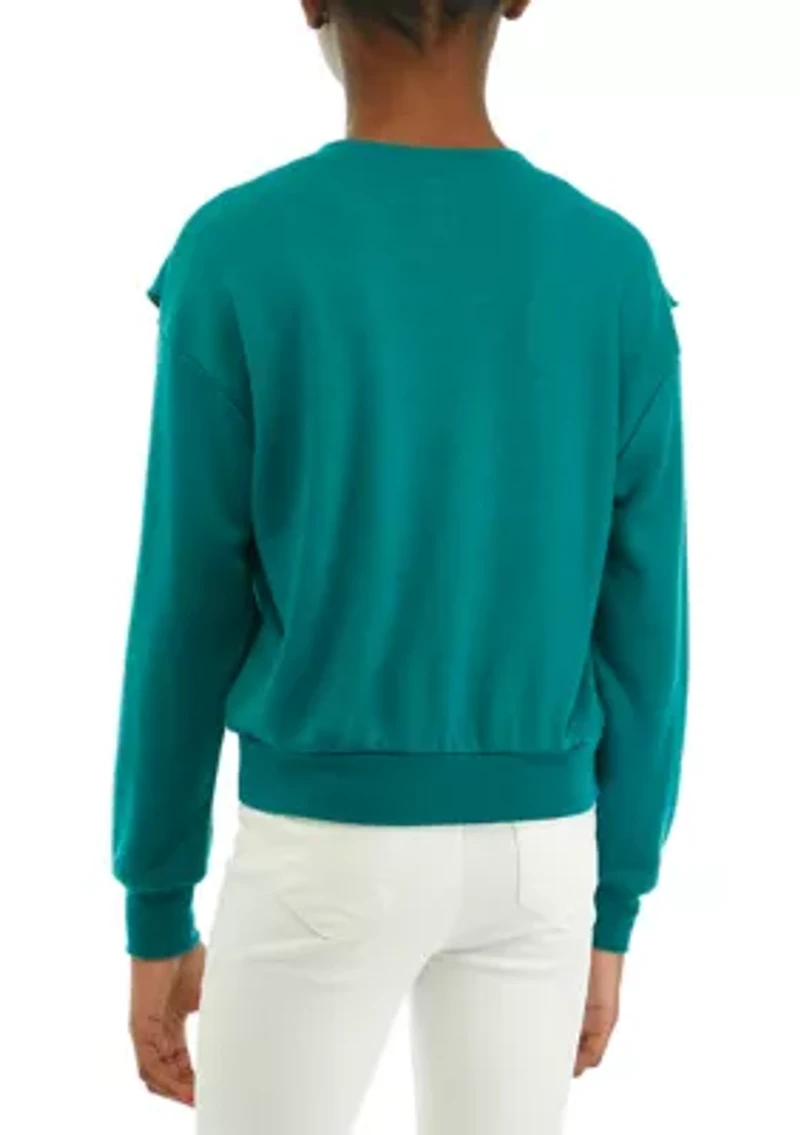 Girls 7-16 Sweatshirt with Ruffles