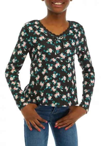 Girls 7-16 Printed Knit Top