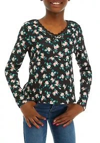 Girls 7-16 Printed Knit Top