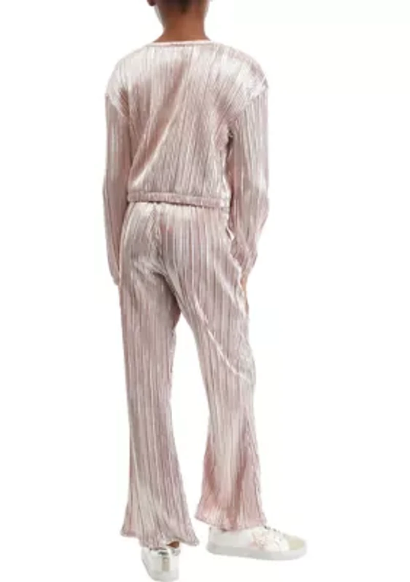 Girls 7-16 Plisse Top and Pants Set