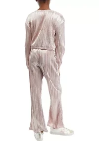 Girls 7-16 Plisse Top and Pants Set