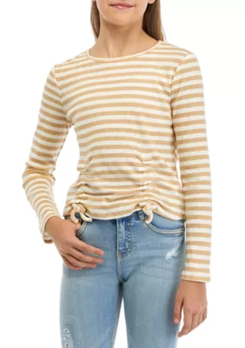 Girls 7-16 Striped Cinched T-Shirt