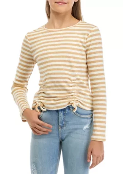 Girls 7-16 Striped Cinched T-Shirt