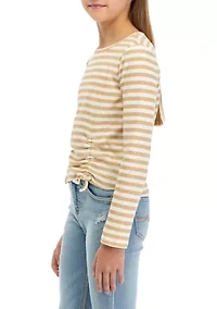 Girls 7-16 Striped Cinched T-Shirt