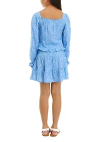 Girls 7-16 Smocked Top and Skirt Set