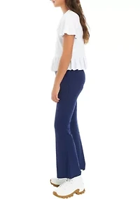 Girls 7-16 Crochet Knit Top with Flare Pants