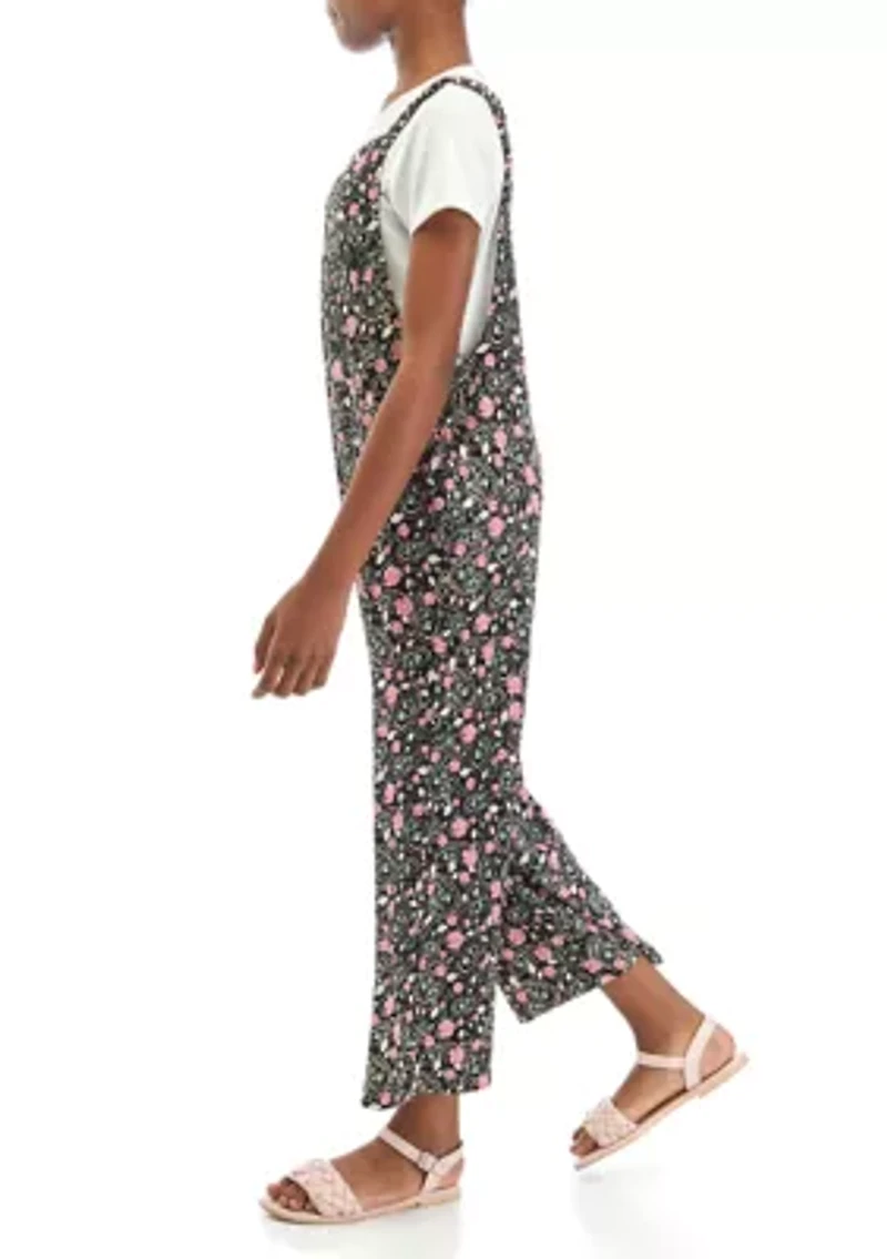 Girls Paisley Printed Jumpsuit with T-Shirt