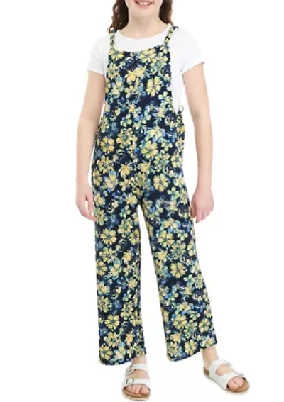 Girls 7-16 Floral Jumpsuit with T-Shirt