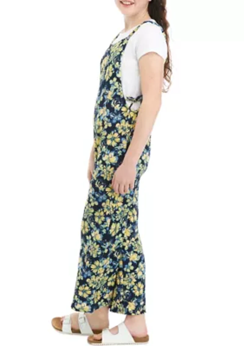 Girls 7-16 Floral Jumpsuit with T-Shirt