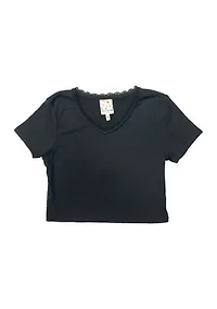 Girls 7-16 Short Sleeve V-Neck Tiny T-Shirt