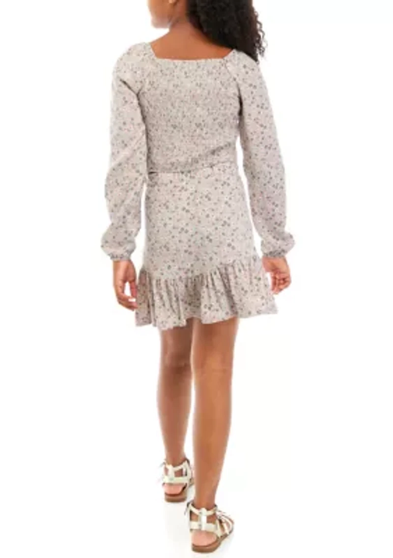 Girls 7-16 Floral Printed Skirt Set