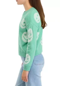Girls 7-16 Smiley Sweater