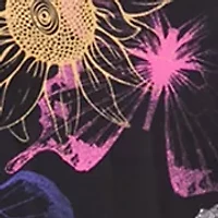 Girls 7-16 Oversized Graphic T-Shirt and Printed Satin Skirt Set