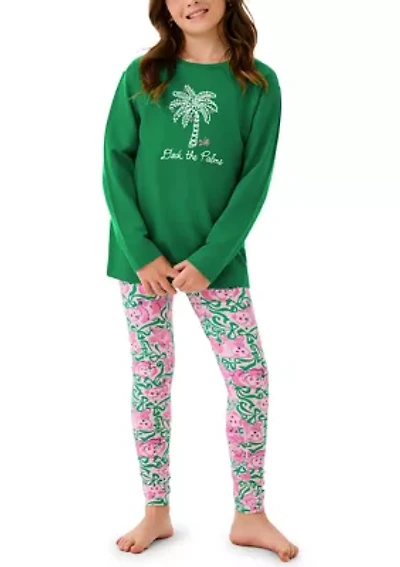 Girls 7-16 Green Palm Top