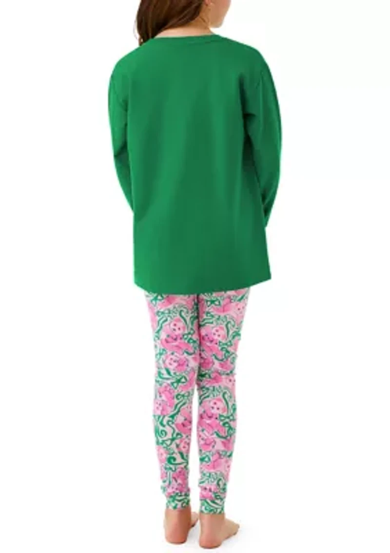 Girls 7-16 Green Palm Top