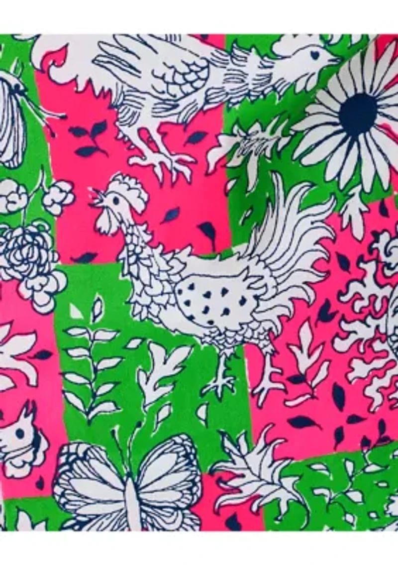 Girls 2-10 Chicken Check Print Shift Dress