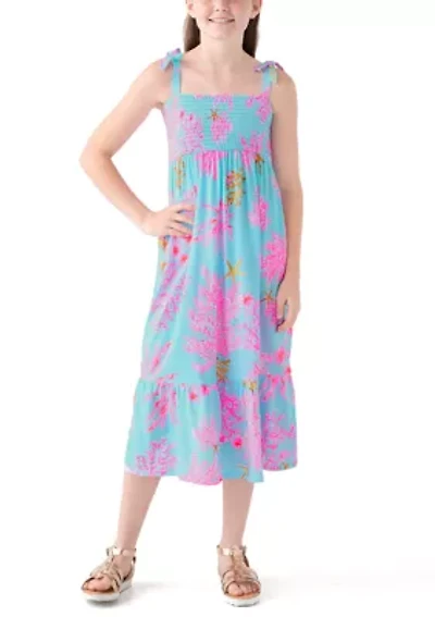 Girls 7-16 Royal Coral Maxi Dress