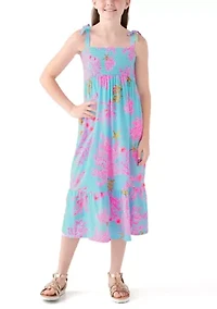 Girls 7-16 Royal Coral Maxi Dress