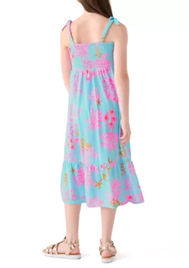 Girls 7-16 Royal Coral Maxi Dress