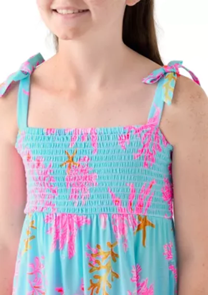 Girls 7-16 Royal Coral Maxi Dress