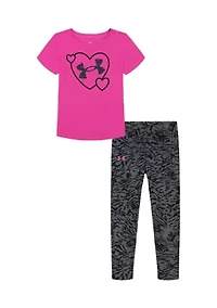 Girls 4-6x Graphic T-Shirt and Printed Leggings Set