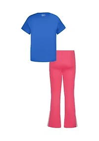 Girls 4-6x Game Day Sparkle Graphic T-Shirt and Flare Pants Set
