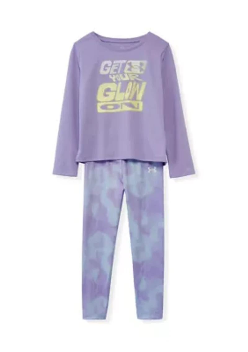 Girls 4-6x Glow On Leggings Set