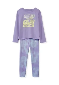 Girls 4-6x Glow On Leggings Set