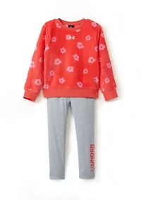Girls 4-6 Flower Sherpa Set
