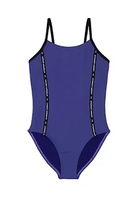 Girls 7-16 Taping One Piece Swimsuit