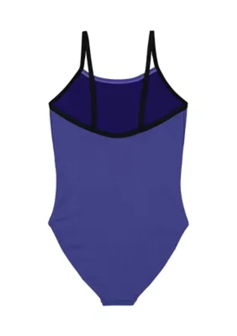 Girls 7-16 Taping One Piece Swimsuit