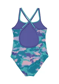 Girls 7-16 Dissolve Camo Printed Swimsuit