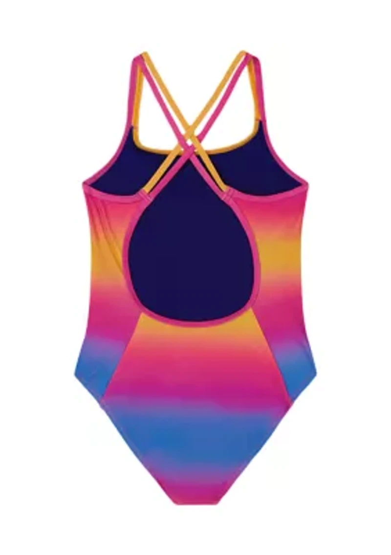 Girls 7-16 Gradient One Piece Swimsuit