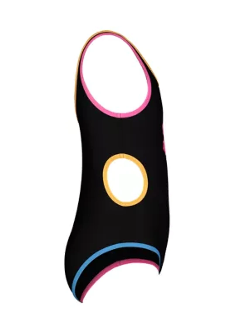 Girls 7-16 Blocked One Piece Swimsuit
