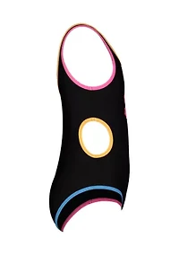 Girls 7-16 Blocked One Piece Swimsuit