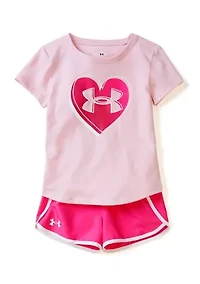 Girls 4-6x Shaded Heart Graphic T-Shirt