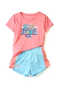 Girls 4-6x Daisy Tech Graphic T-Shirt and Shorts Set