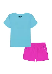 Girls 4-6 Heart Graphic Tech T-Shirt and Shorts Set