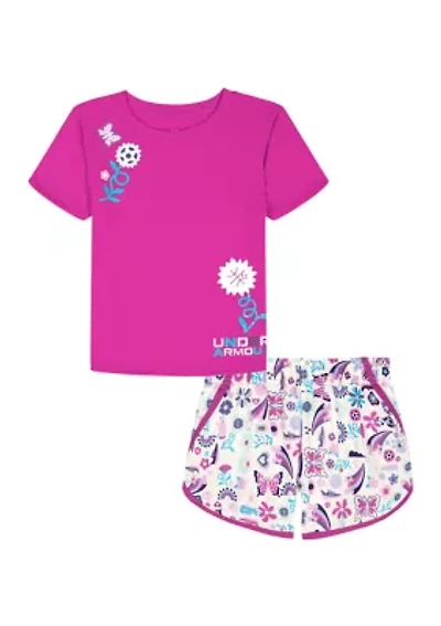 Girls 4-6 Flower Shorts Set