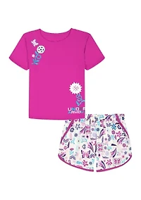 Girls 4-6 Flower Shorts Set