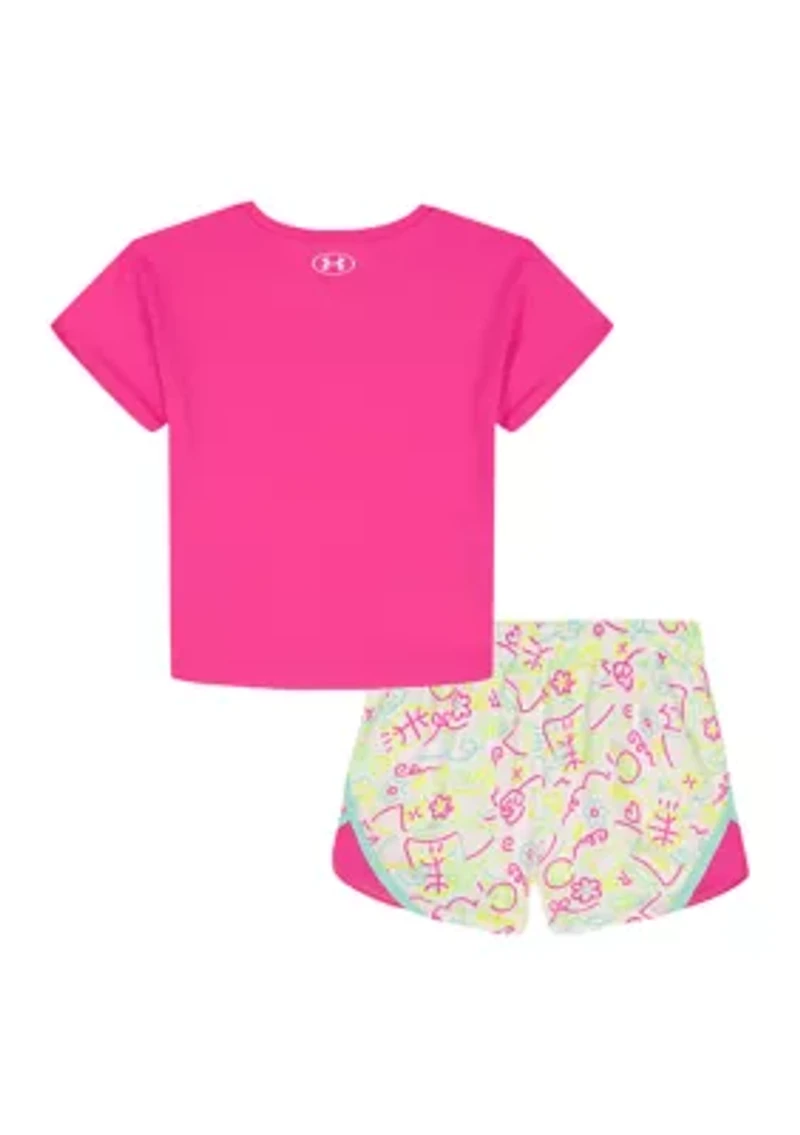 Girls 4-6 Pink Doodle Short Set