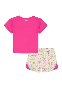 Girls 4-6 Pink Doodle Short Set